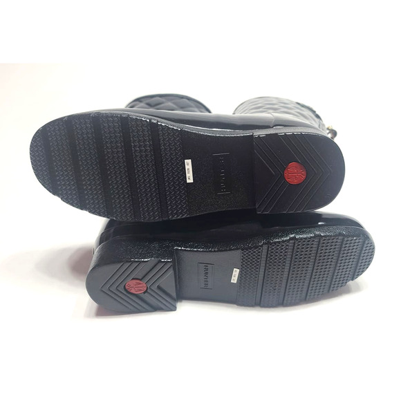 Hunter refined gloss quilt short black boots women's size 7 - Picture 12 of 15